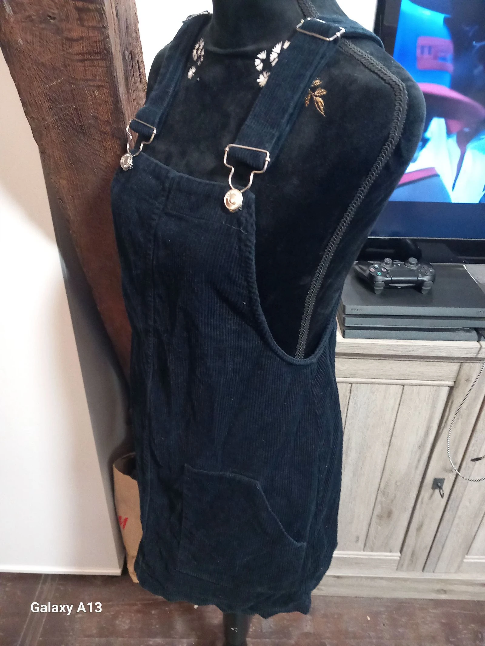 Prachtige zwarte ribbelige fluwelen overalljurk - Bershka (maat S / 36) – photo 4